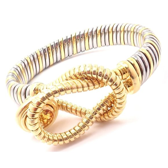 Authentic Cartier Hercules Knot 18k Yellow Gold Stainless Steel Citrine Bracelet - Picture 7 of 12